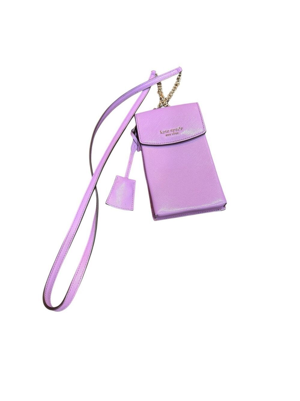 Kate Spade New York Spencer North South Purple Leather Phone Crossbody